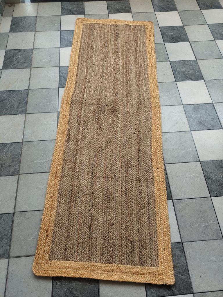 Rectangle Jute Rug Runner Handmade 100% Natural Braided Floor Mat Reversible Rustik