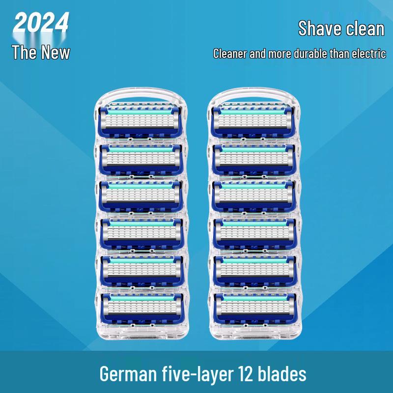 Universal Manual Razor with Five-Layer Blade and Metal Holder for Face and Beard Shaving