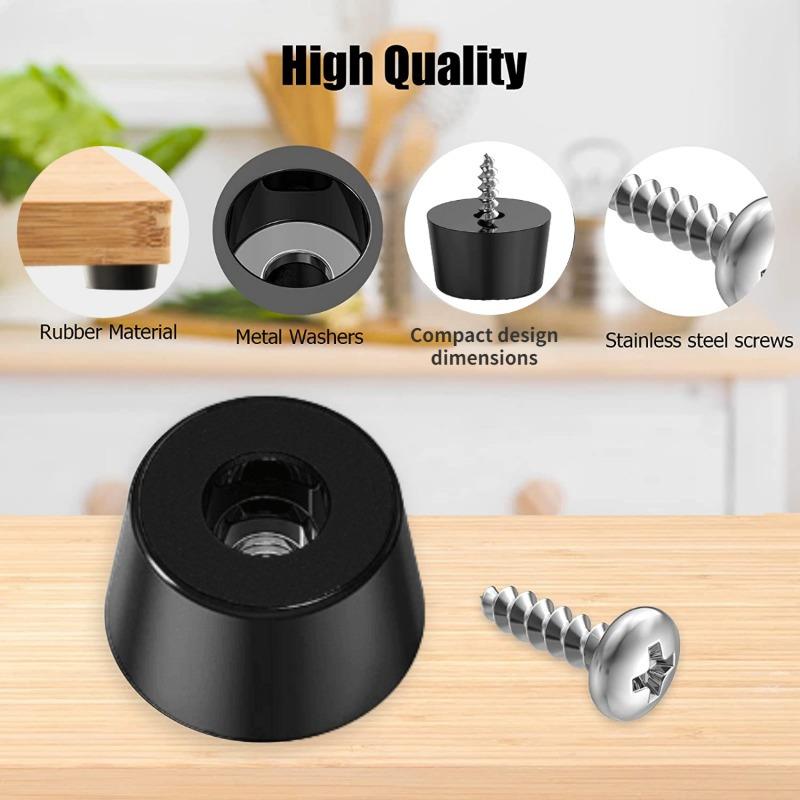 

1 шт. Черные конусные резиновые ножки-подушечки, Нескользящие мягкие резиновые ножки-бамперы, Комплект с винтами 1PC чёрный
