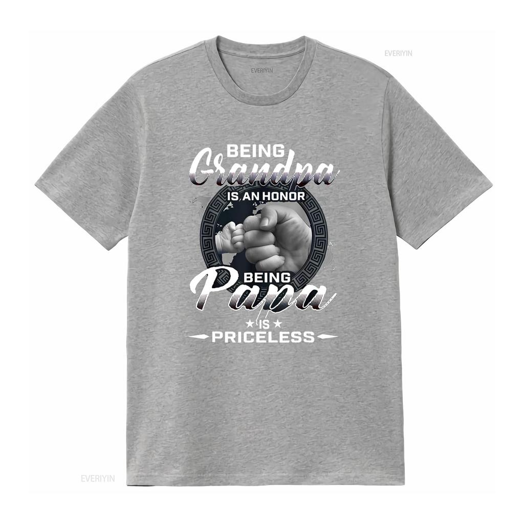 Being Grandpa is an Honor Papa Priceless Father T Shirt vintage Washed Versatile Casual homme Unisex Soft graphic