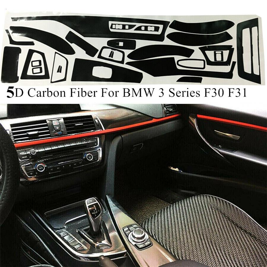 1x 5D Carbon Fiber Car Decal Trim Pkg Radio Center Door For BMW 3 Series F30 F31