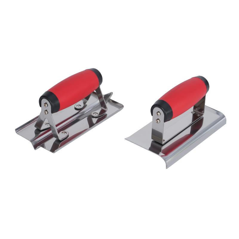 1Pcs Rubber Handle Plastering Trowel Concrete Trowel Drywall Tools Stainless Steel Corner Shaping Trowels Corner Tool