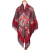 160*160Cm Ethnic Large Square Scarf For Woman Shawls Tassel Floral Print Headscarf Turban Wraps Russian Babushka Bandana Blanket