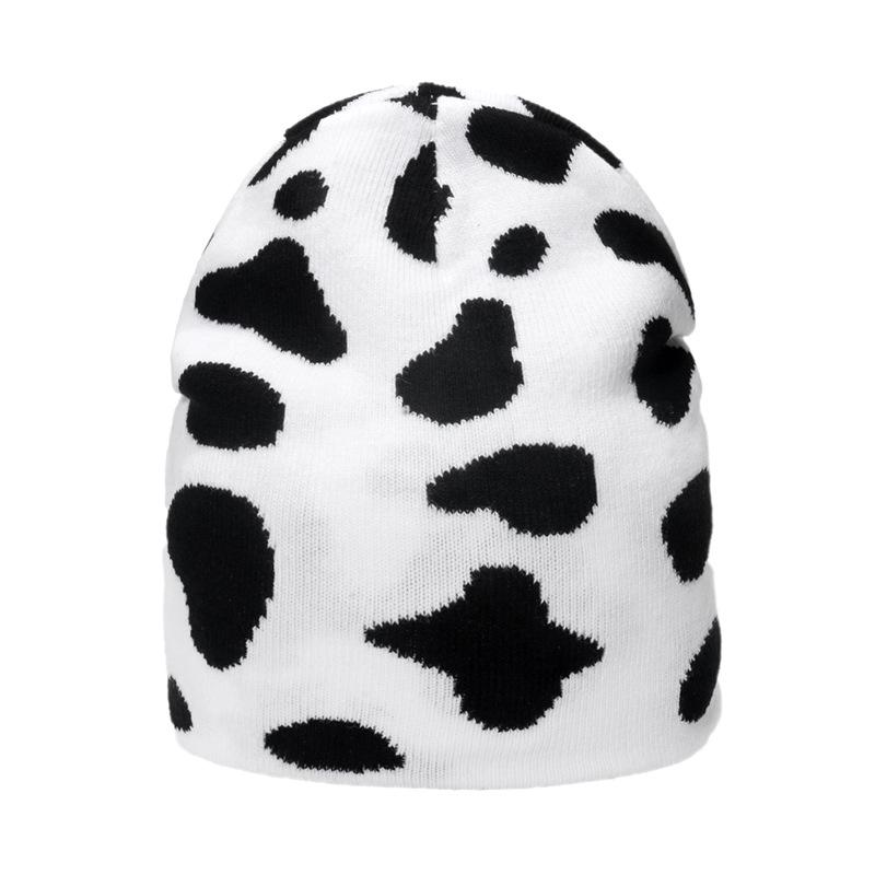Cow Plaid Zebra Leopard Print Knitted Hat Pullover Hat Female Male Autumn and Winter Warm Wool Hat Cold Hat Female