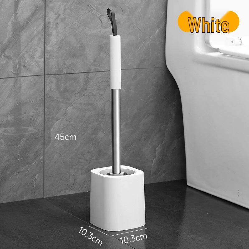 Toilet Brush Set with Long Handle & Base for No Dead Angle Cleaning