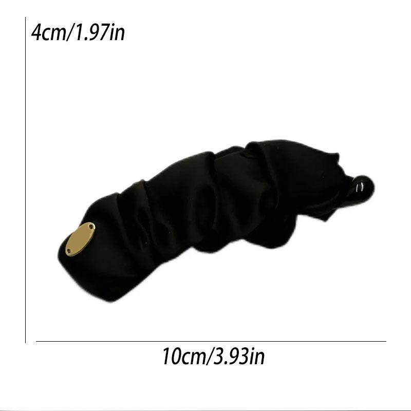 Koreanischer Stil Satin Plissiert Einfarbig Stoff Haarspange Vielseitige Bananen-Klammer Für Frauen Haarschmuck