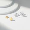 Fomissky-sisa Dics Flat Earring Backs, 6 Pcs Locking Earring Backs Replacements, White Gold Plated Earring Backs for Studs