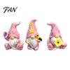 Macaron Color Resin Statues for Gifts Halloween Gnome Statue, Spring Butterfly Bird Flower Themed Gardening Women Figurine Garden Patio, Hand Painted