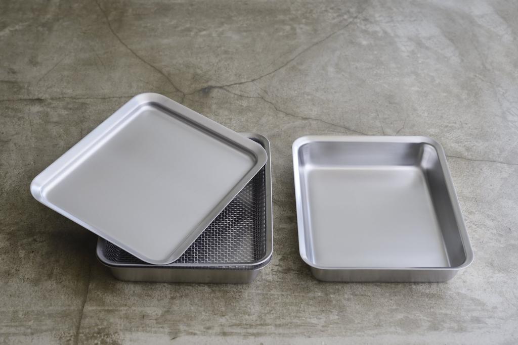 La Base Stainless Steel Square Colander 21cm Made In Japan La Base Yoko Arimoto Tsubame-Sanjo LB-008