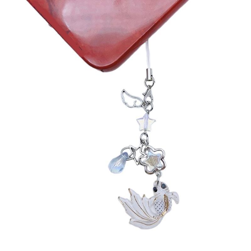 Home Decoration Creative Crafts Colorful Fish Star Keychain Lanyard Wrist Strap Phone Chain Cell Phone String Car Interior Decor LS
