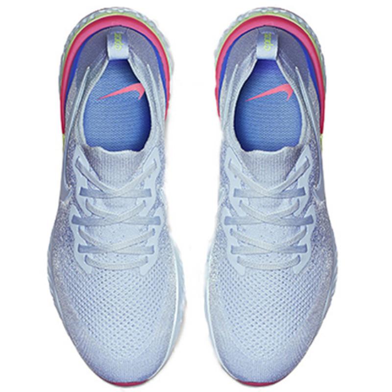 Nike Tênis Epic React Flyknit 2 Azul Hidrogênio Safira Rosa Hiper BQ8928-453
