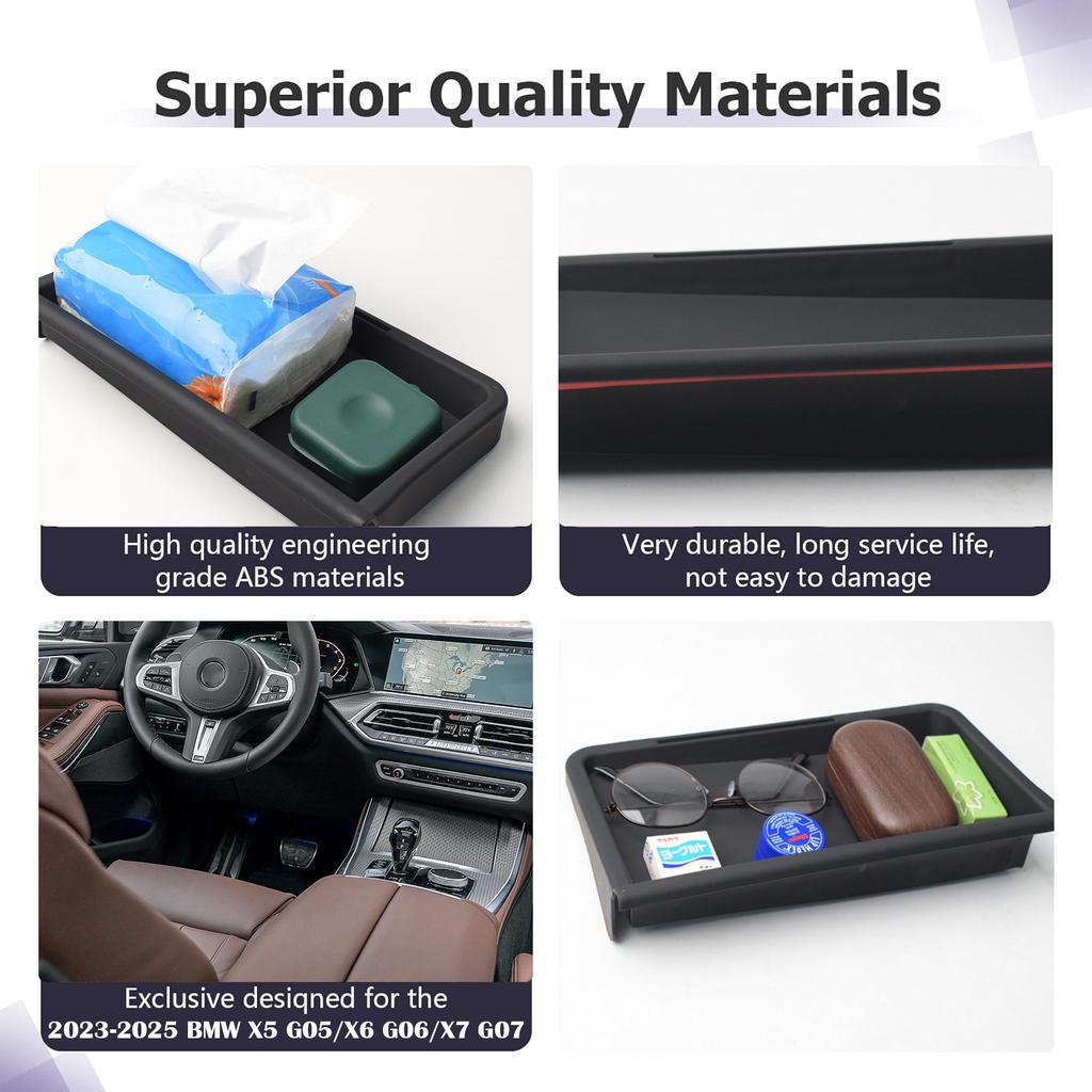 Center Console Dashboard Tray Organizer for 2025 2025 2025 BMW X5 G05/X6 G06/X7 G07 Center Dash Board Storage Armrest Car Box