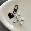 Silver Star Keychain Plastic Balloon Dog Key Ring For Women Girls Friendship Gift Car Handbag Decoration Handmade Jewelry