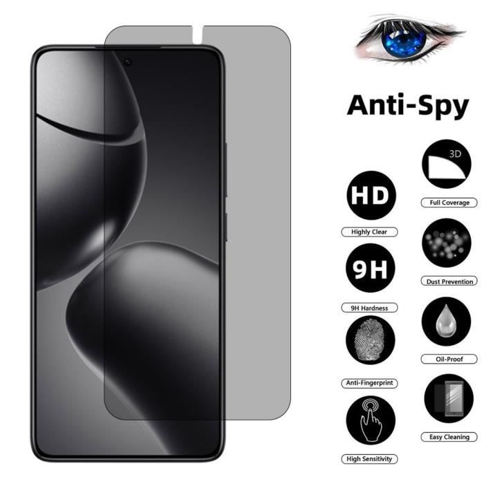 Protecteur d'écran - E.F.Connection - 14T - Verre trempé - Anti-espion - Lot de 4