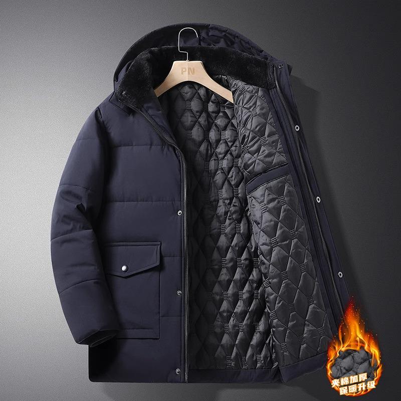 

Men s Winter Cotton Coat - Thickened Velvet for Middle-aged and Elderly 5XL for 180-200 lbs