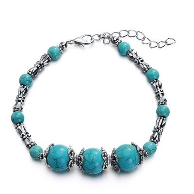 Natürliche Türkisen Stein Diy Armband Homme Femme Charms Männer Strang Perlen Yoga Armbänder Frauen