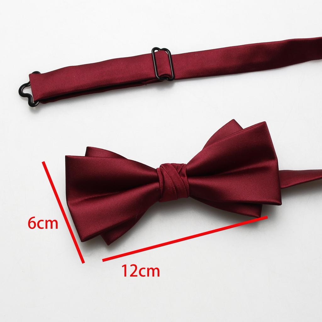 Solid Color Men'S Polyester Bow Tie, Multi-Color Wedding Groom Best Man Bow Tie Bow Flower