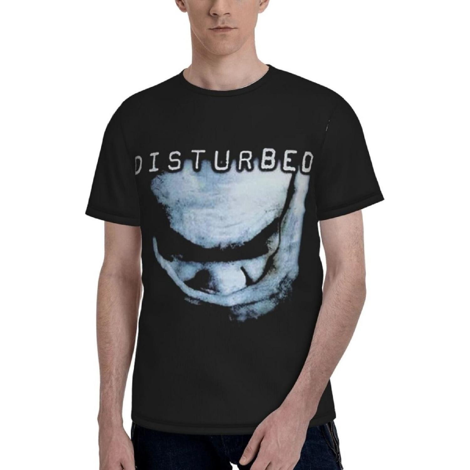 

JOISOMI Men s t Shirt Disturbed Band Men s Athletic T-Shirts Short Sleeve Quick Dry Breathable Crew Neck(2) XXXXXL різнокольоровий
