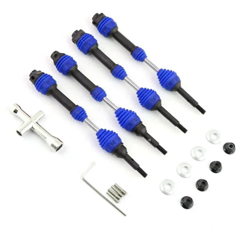 4 Pcs/2pcs Rear Drive Shaft Steel Driveshaft CVD for 1/10 Trxs Slash Rustler Hoss Stampede VXL 4X4 RC Car