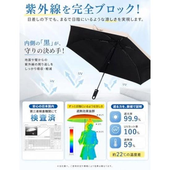 Chakashodina Sun Umbrella Shape Memory Foldable That Can Be Folded 3 Seconds Automatic Open Close Reverse Prevention Complete Shading UV Cut 100 Heat