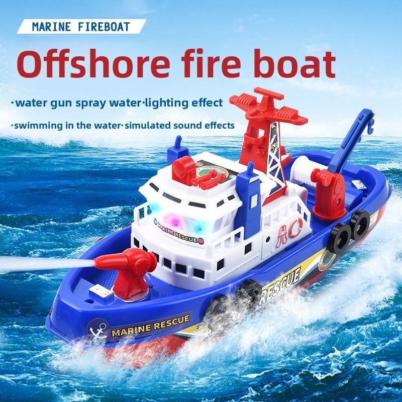 Electric Fire Rescue Boat Toy With Music Lights For Kids Development And Interactive Play