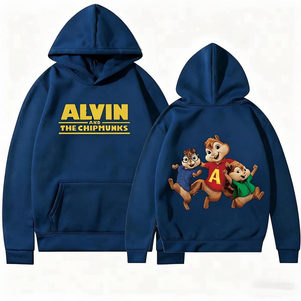 Alvin and The Chipmunks Anime Hoodies Soft Eco Friendly Material A Letters Printing Sweatshirt Casual Streetwear Men and Women