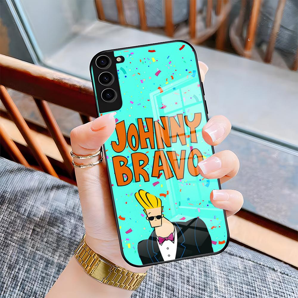 

J-Johnny Bravo Phone Case For Samsung S26 S25 Plus S20 S20 Plus S22 Ultra S23 FE S21 Plus S21 Ultra Glass Cover Samsung S23 FE