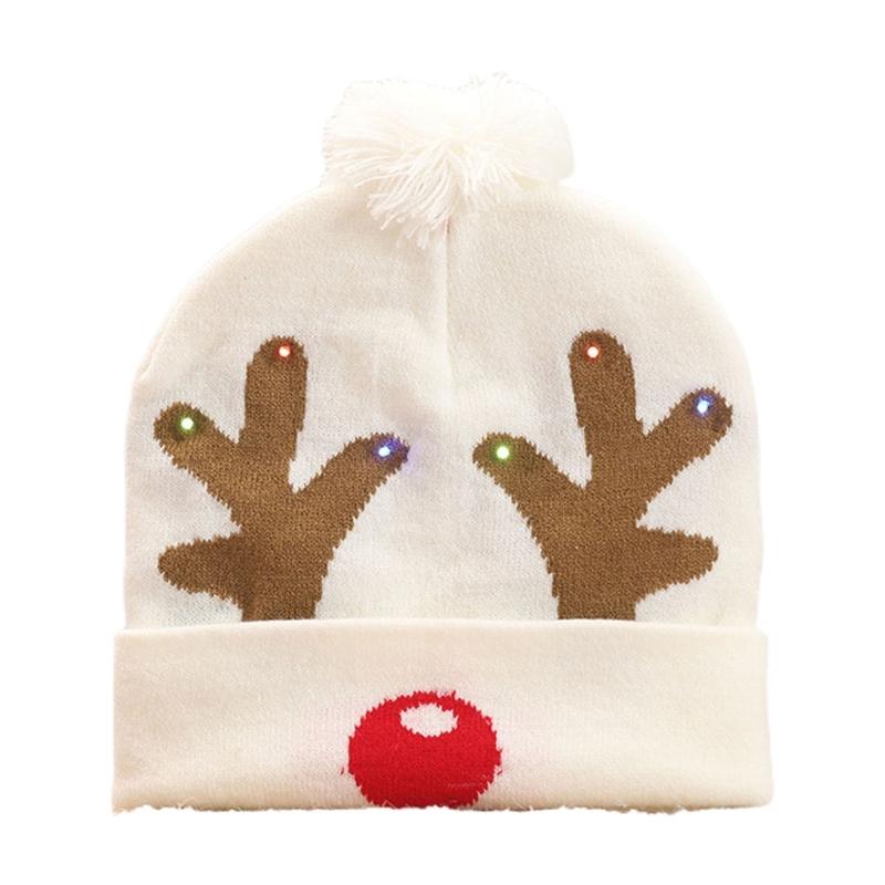 Multifunction Christmas Glowing Party Hat Christmas Tree Elk Decoration Household for Kid Girl Boys Costume Party