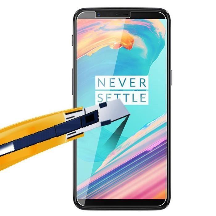 Film Vitre Protection Ecran - PHONILLICO - ONEPLUS 5T - Verre Trempé - Ultra Résistant - Transparent