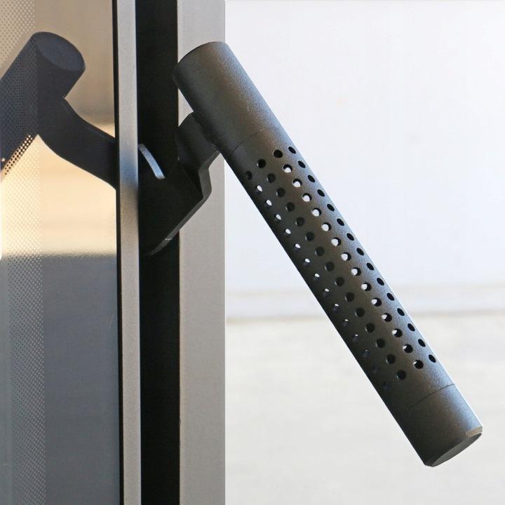 Smart steel fireplace KRATKI LUCY SLIM right 8 kW Ø 160 black thermotec MSK GLASS