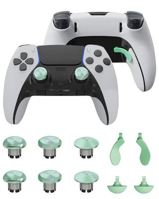 Metal Thumbsticks for PS5 Edge Metal Back Paddle Trigger Button Replacement Accessory Parts for PS5 DualSense Analog Green Controller, Joysticks,