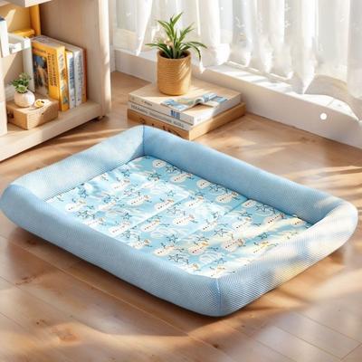Durable Square Cooling Puppy Bed Breathable Neck-protecting Pet Cooling Mat Soft Wear-resistant Dog Sleeping Pad Home