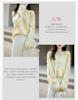 2026 Autumn/Winter Women's Printed Cashmere Wool Knitwear - Round Neck, Long Sleeve, Loose Fit Sweater Top
