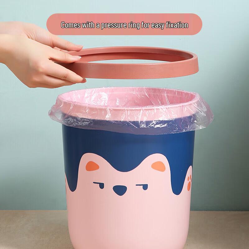 MENGTING Creative Cartoon Pressure Ring Trash Can