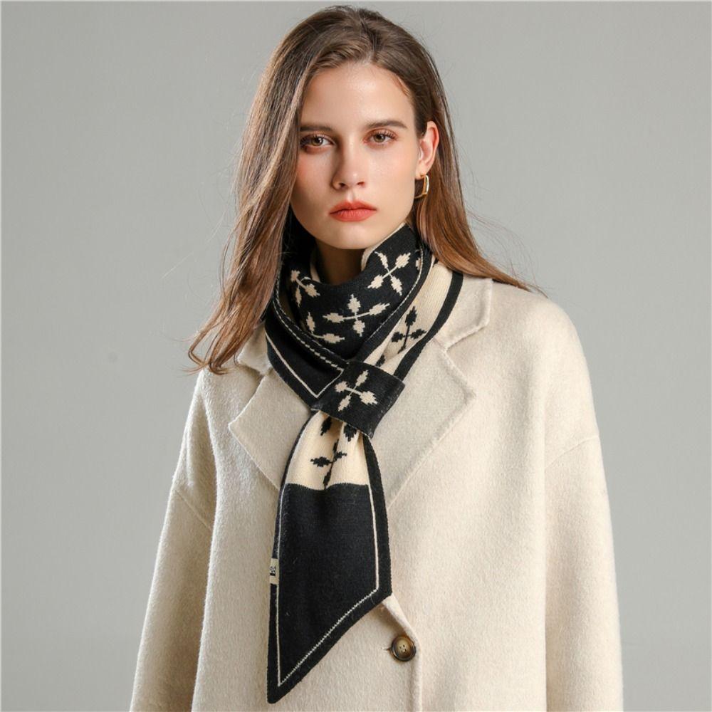 New Fashion Cashmere Knitted Scarf Luxury Winter Long Skinny Scarves Warm Neckerchief Women Neck Tie Scarf