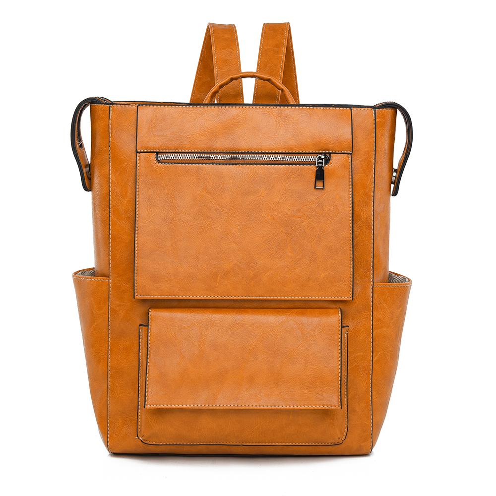 Damen Rucksack aus weichem Leder mit großem Fassungsvermögen, Business-Reisetasche