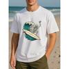 European Sizes Men'S Print Short-Sleeved T-Shirt | Casual Commuting, Loose Crew Neck, All-season Comfort