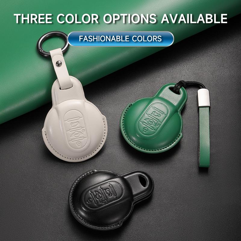 Housse de protection en cuir véritable pour clé de voiture Sac à clés Pour BMW Mini Cooper Clubman Countryman R55 R56 R57 R58 R59 R6 Ensemble de protection Accessoires