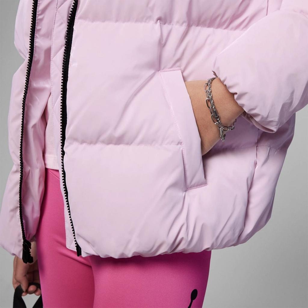 Jordan Solid Logo Hooded Warm Down Jacket Kids Outerwear Pink FB9266-663