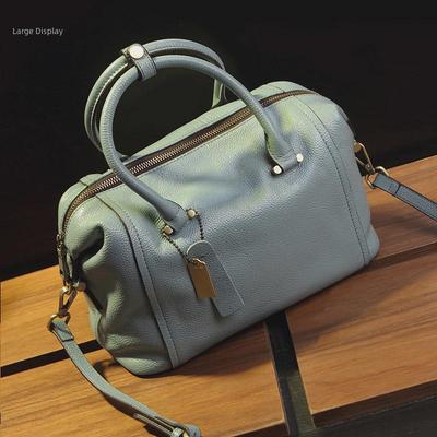 Boston Kissentasche aus echtem Leder: Großzügige Trend-Handtasche 2023 für Damen