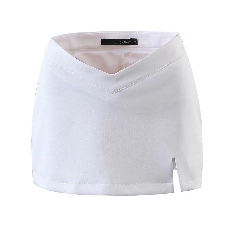 

Autumn Sweet Cool Sexy V Neck Safety Pants Little Short Dress White(High quality) L