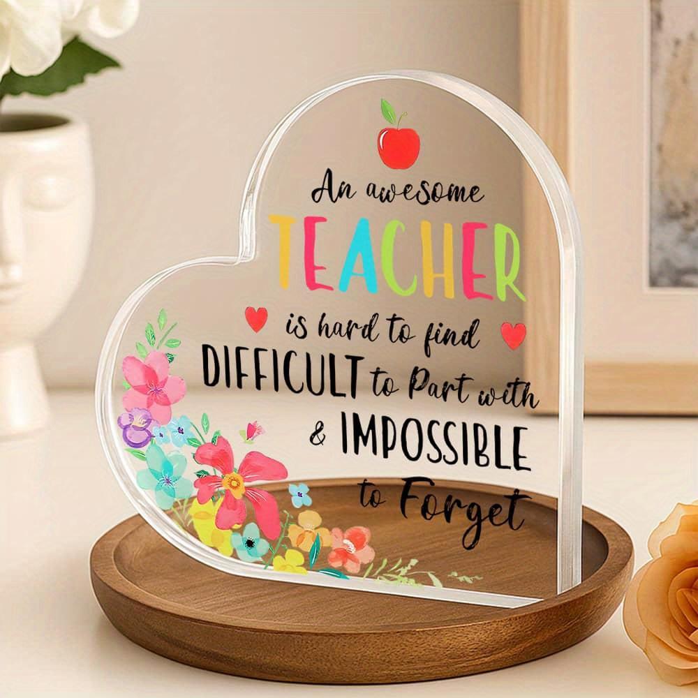 "An Awesome Teacher" Desk Sign. A charming, hard-to-forget gift for Teacher's Day or thank yous.