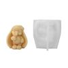 3D Rabbits Candle Molds Silicone Molds Baking Molds Handmade Plaster Molds Castings Molds Candle Making Molds