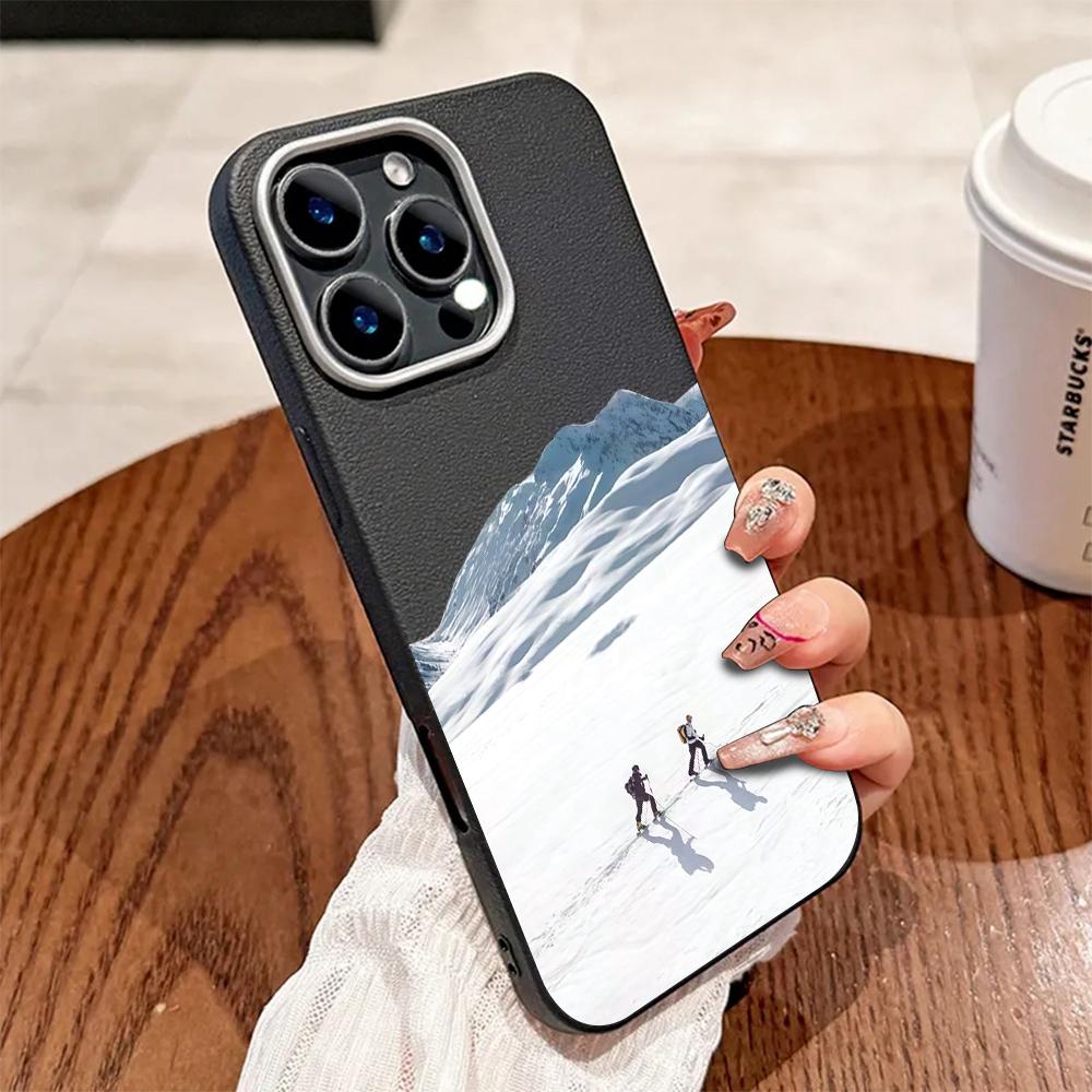 Snowboarder Mountain Pattern Phone Case For iPhone 17 16 Pro Max 15 14 13 12 11 Pro 17 Air 14 15 Plus Shockproof Soft Cover