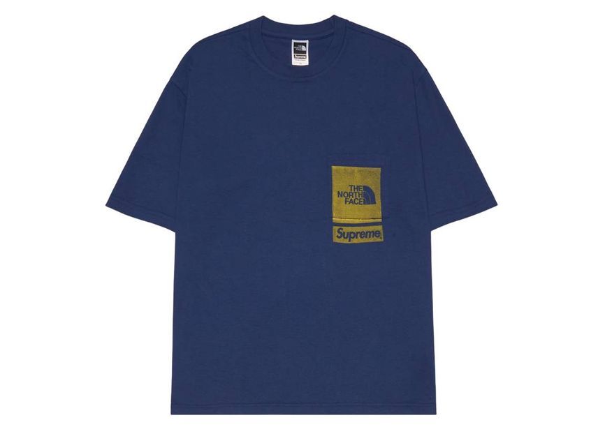 Supreme The North Face Printed Pocket Tee Navy M