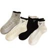 Ladies Spring and Summer New Trend Bow Relief Bubble Mouth Lace Tube Pile Socks