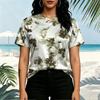 Women's Minimalist Street Style Short Sleeve T-Shirt Soft Skin-Friendly Summer Top for Beach Vacation, Date & Casual Outfits