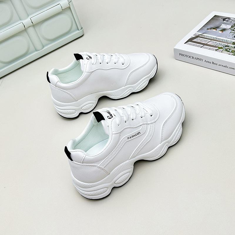 

Женские повседневные массивные кроссовки, противоскользящие легкие кроссовки, дышащая прогулочная обувь из искусственной кожи, теннисная спортивная обувь на шнуровке для женщин, кроссовки 40