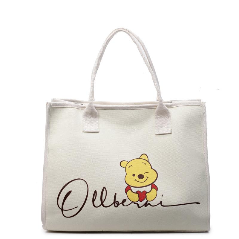 2025 New Printed Large Capacity Canvas One Shoulder Handbag Cartoon Cute Fashion Student Commuter Bag for Class