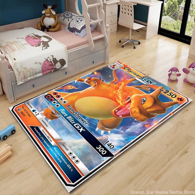 Cute Pikachu Pattern Non Slip Area Rug For Living Room Kids Bedroom Home Decor Floor Mat Under Sofa Table